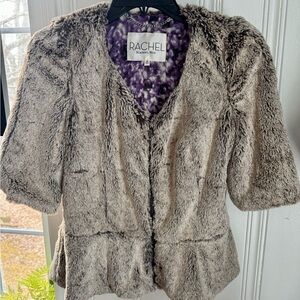 RACHEL Rachel Roy Plush Teddy Jacket in Cream